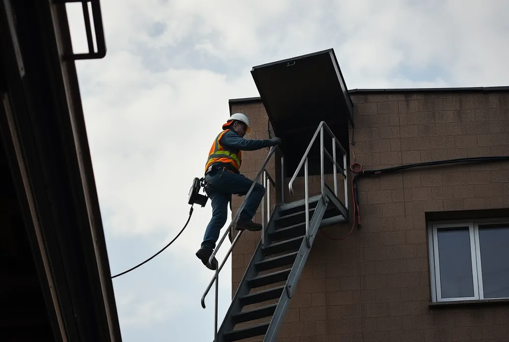 Acceso a la extraccion en una cubierta de Ávila
